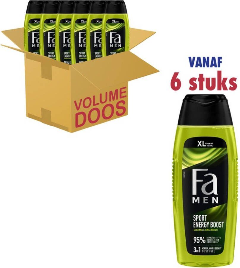 Fa Men Douche 2in1 Sport Energy Boost (6 x 400ml)