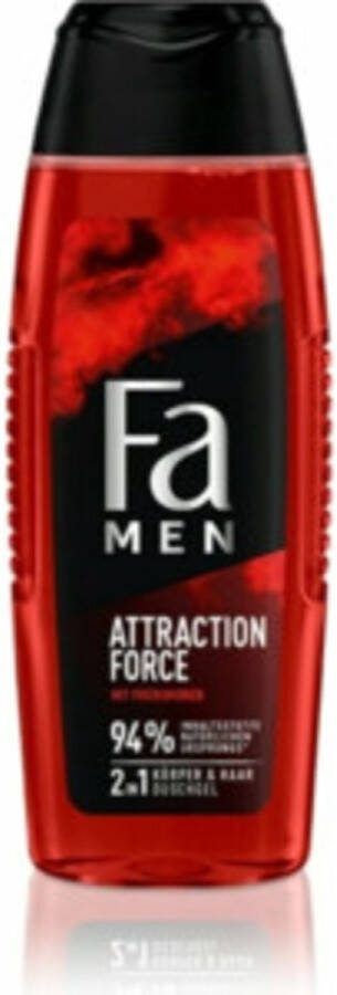 Fa Men Douchegel en Shampoo Attraction Force 6x250ml Voordeelverpakking