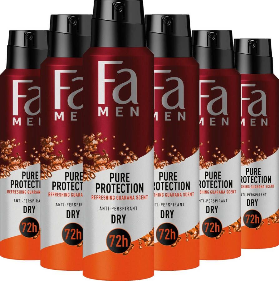 Fa Men Pure Guar Deodorant Spray Voordeelverpakking 6 x 150 ml