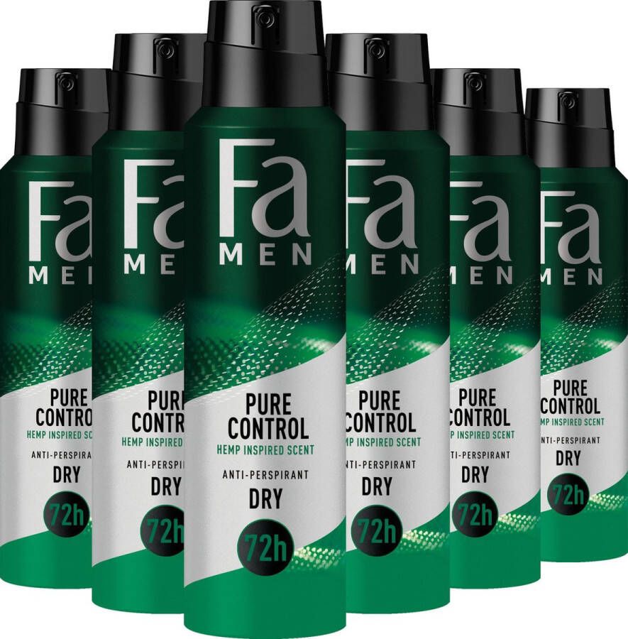 Fa Men Pure Hemp Deo spray 6x 150ml Voordeelverpakking