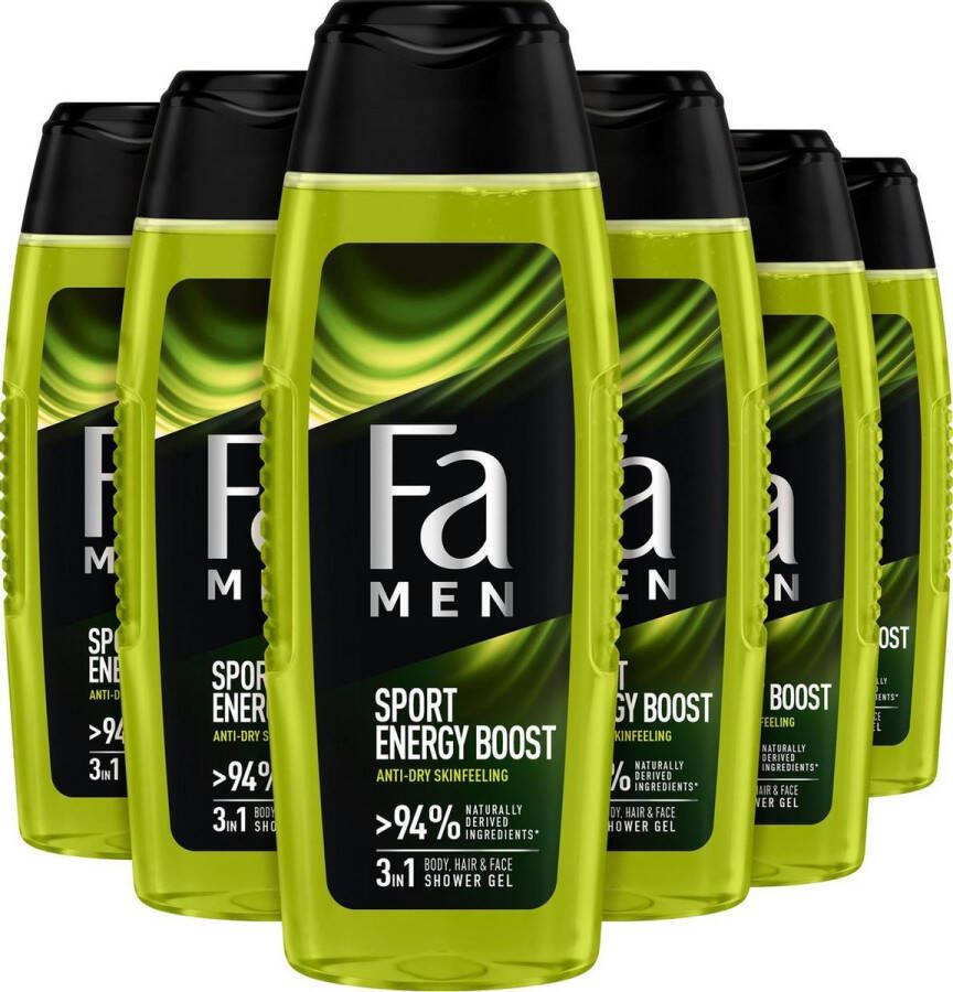 Fa Men Sport Energy Boost Man Douchegel Voordeelverpakking 6 x 250 ml