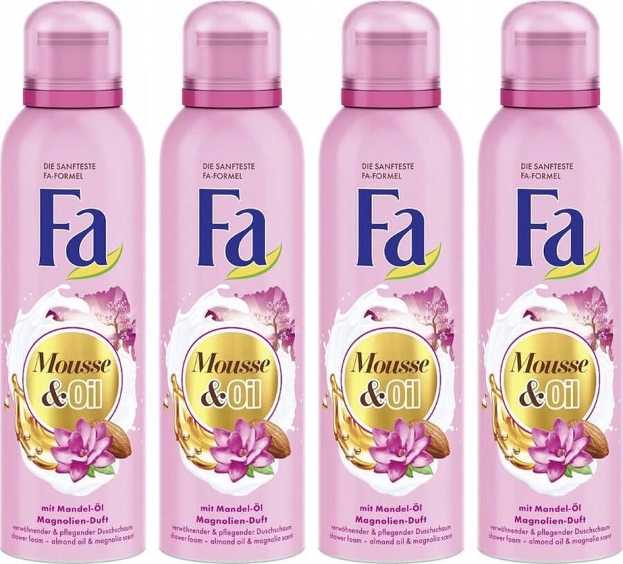 Fa Mousse & Oil Magnolia Doucheschuim Multi Pack 4 x 200 ml