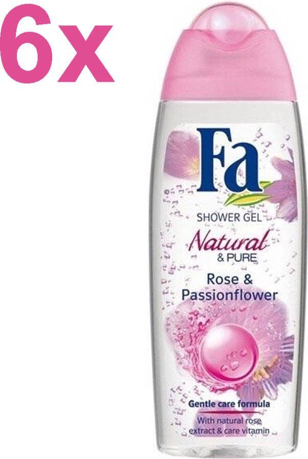 Fa Natural Rose & Passionflower Douchegel 6x 250 ml Voordeelverpakking