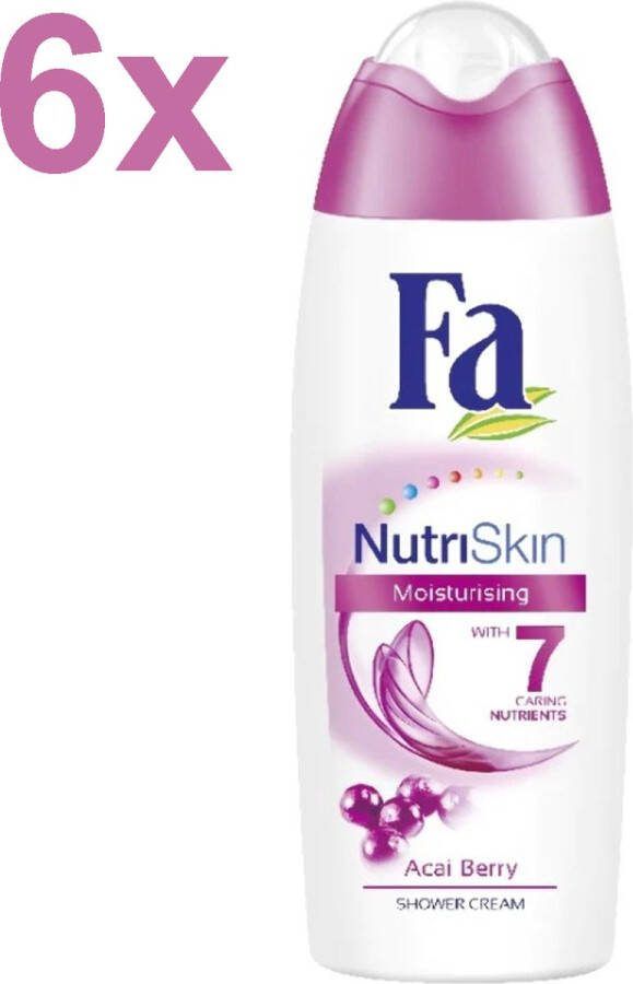 Fa NutriSkin Acaiberry Moisturizing 6x 250ml Douchecrème Voordeelverpakking