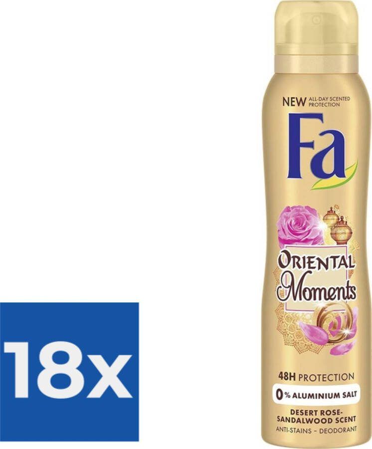 Fa Oriental Moments Deodorant Spray 150ml Voordeelverpakking 18 stuks