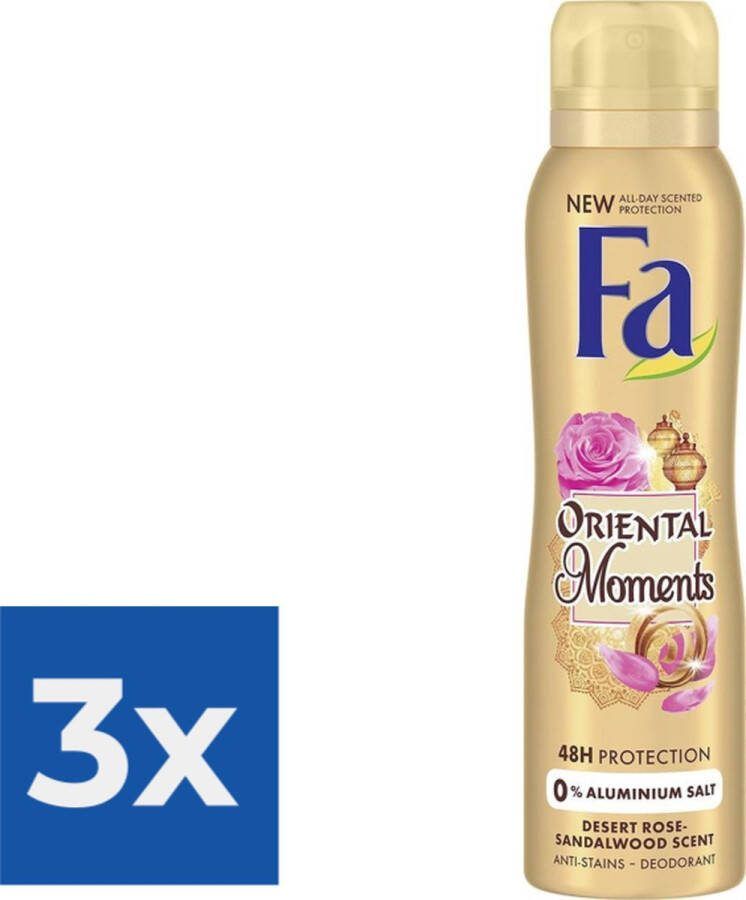 Fa Oriental Moments Deodorant Spray 150ml Voordeelverpakking 3 stuks