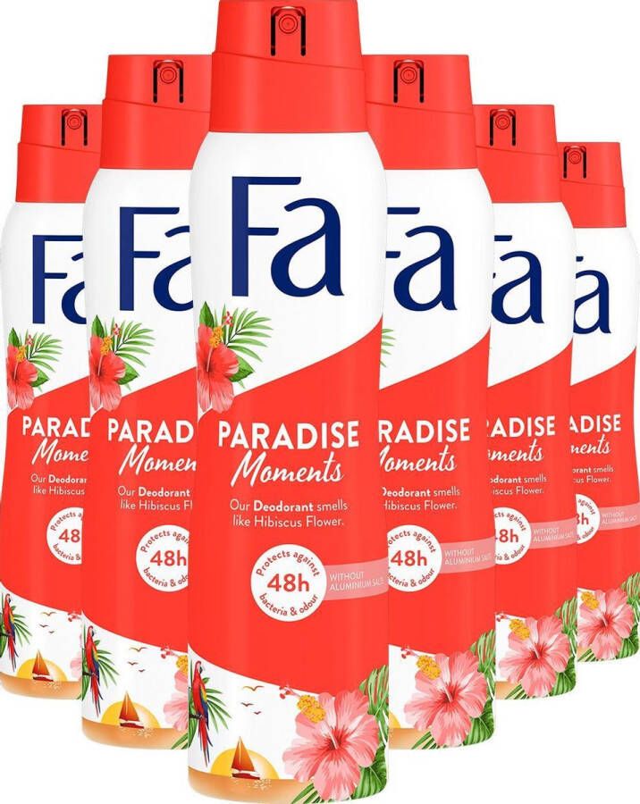 Fa Paradise Moments deodorant spray 6 x 150 ml voordeelverpakking