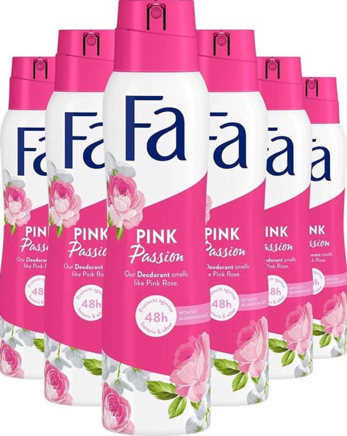 Fa Pink Passion Deodorant Spray Voordeelverpakking 6 x 150 ml