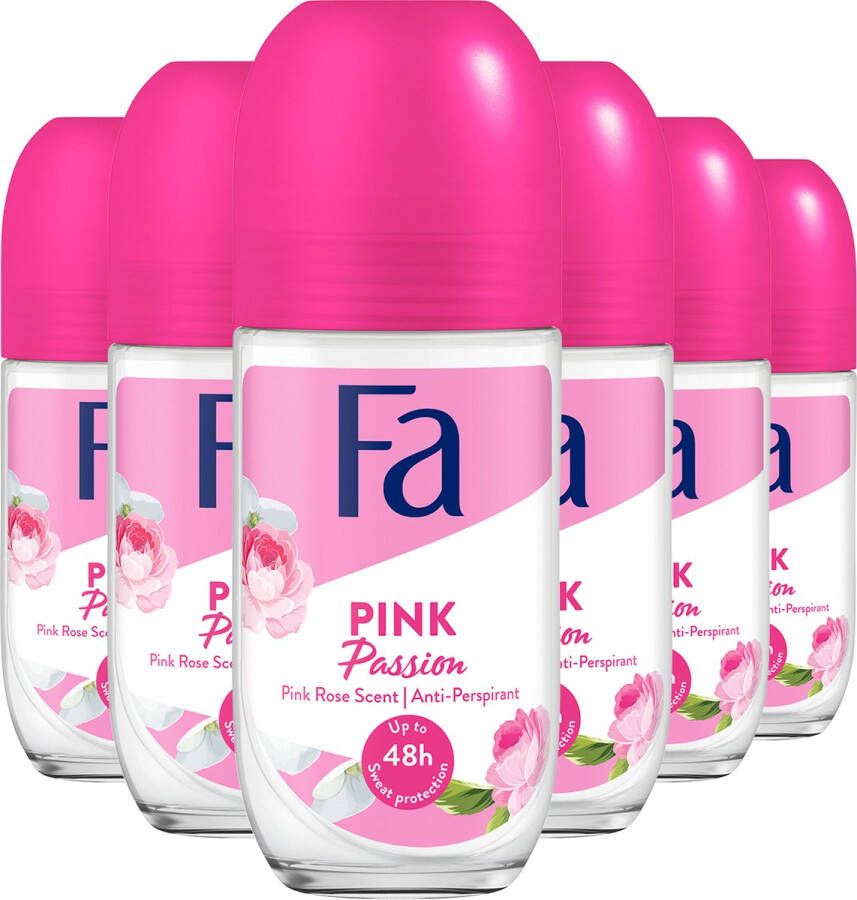 Fa Pink Passion Deoroller Voordeelverpakking 5 x 50 ml