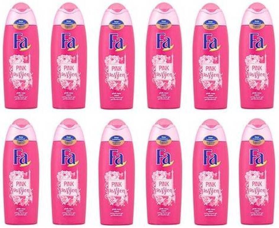 Fa Pink Passion Douchegel Wilde rozen & Passiebloemen JUMBOPAK 12 x 250 ml