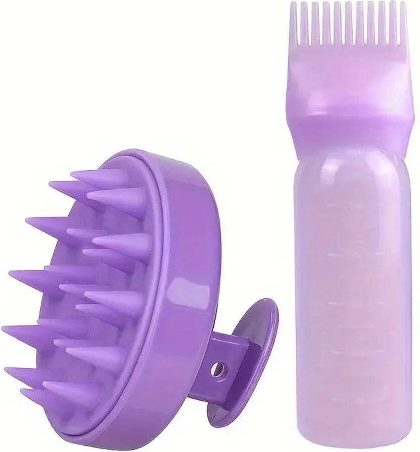 FA-VE Haarolie Applicator en Scalpmassager Set van 2 Haar Olie Applicator Scalpbrush Scalp Massager Haargroei Set Roze