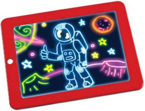 Faas Commerce Tekentablet Kinderen 3D Teken Pad Tekenbord Lichtgevend Inclusief Stiften Rood