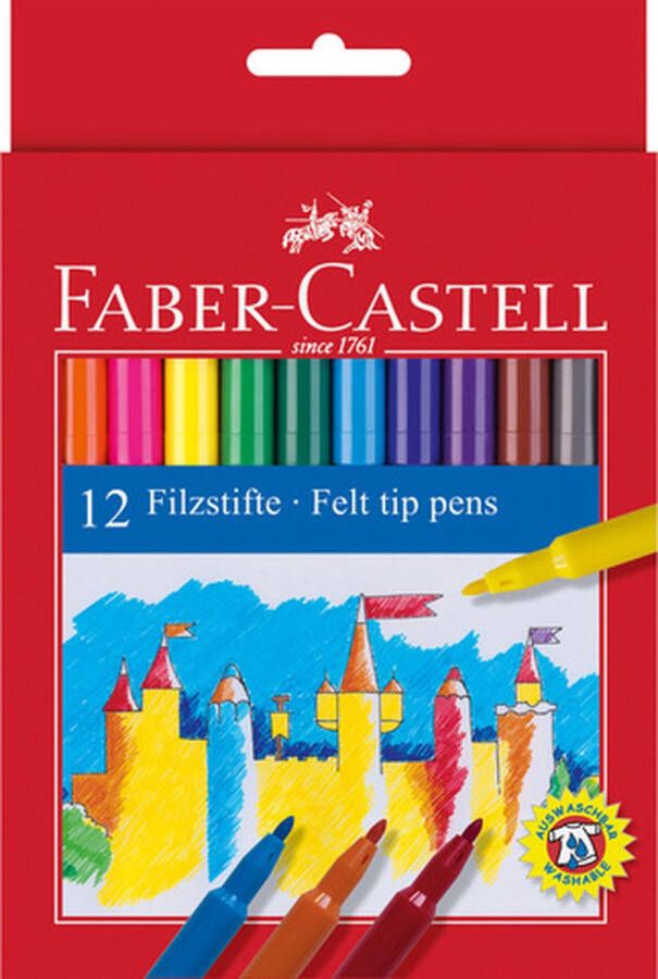 Faber-Castell 12 Viltstiften Doos 10 Stuks