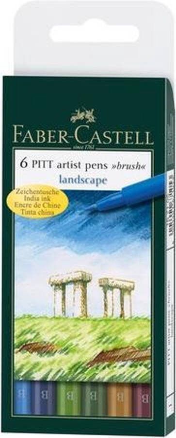 Faber-Castell 6 Pitt artist pens brush landscape