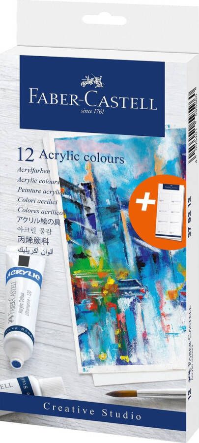Faber-Castell Acrylverf 12 stuks assorti kleuren. FC-379212