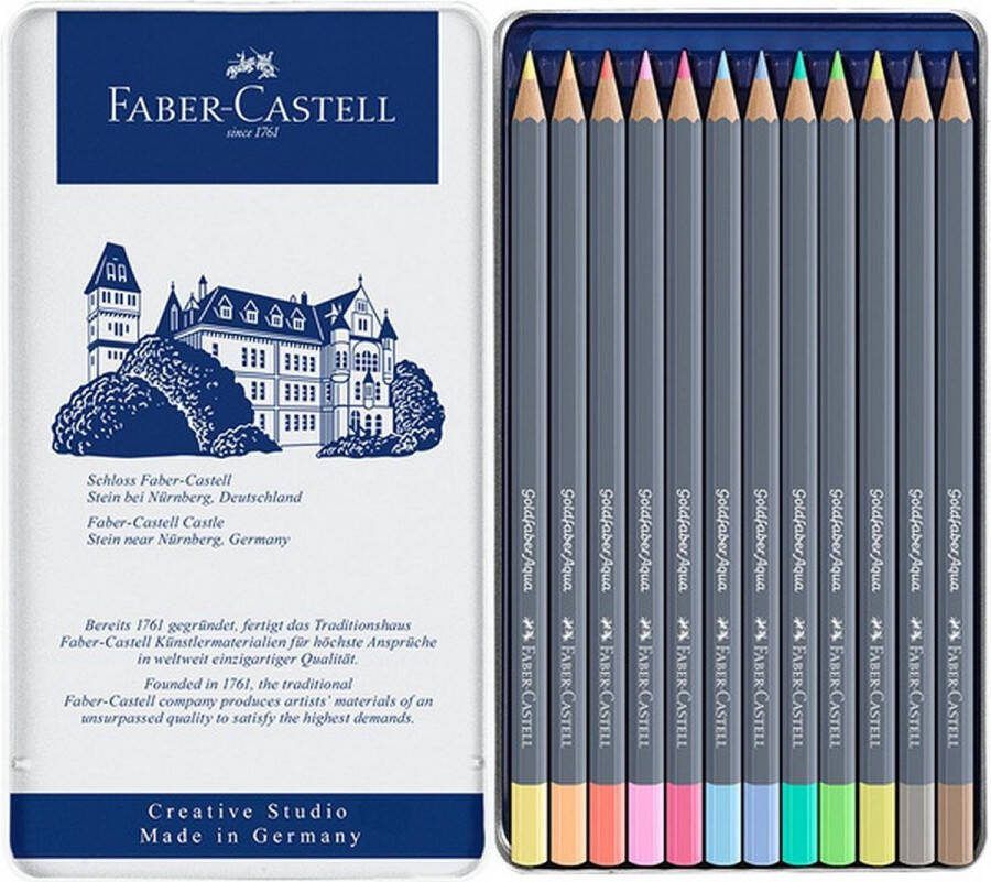 Faber-Castell aquarelpotlood -Goldfaber blik 12 stuks Pastel FC-114622