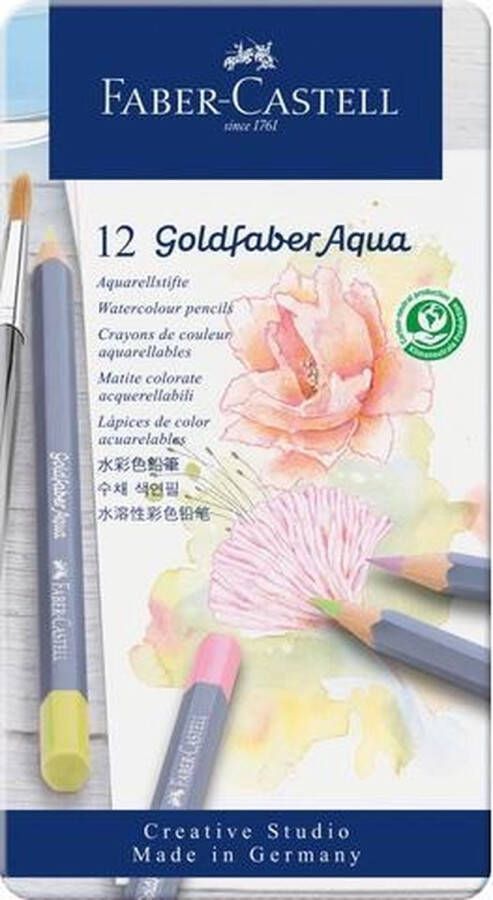 Faber-Castell aquarelpotlood -Goldfaber blik 12 stuks Pastel FC-114622