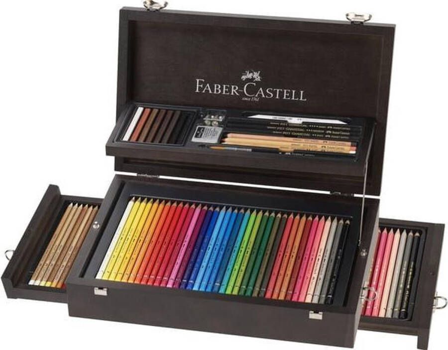 Faber-Castell kleurpotloden Art&Graphic assortiment houten kist 125 stuks FC-110085