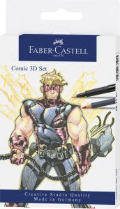 Faber Castell Tekenset Comic 3d Pitt Artist Pen Junior 11-delig