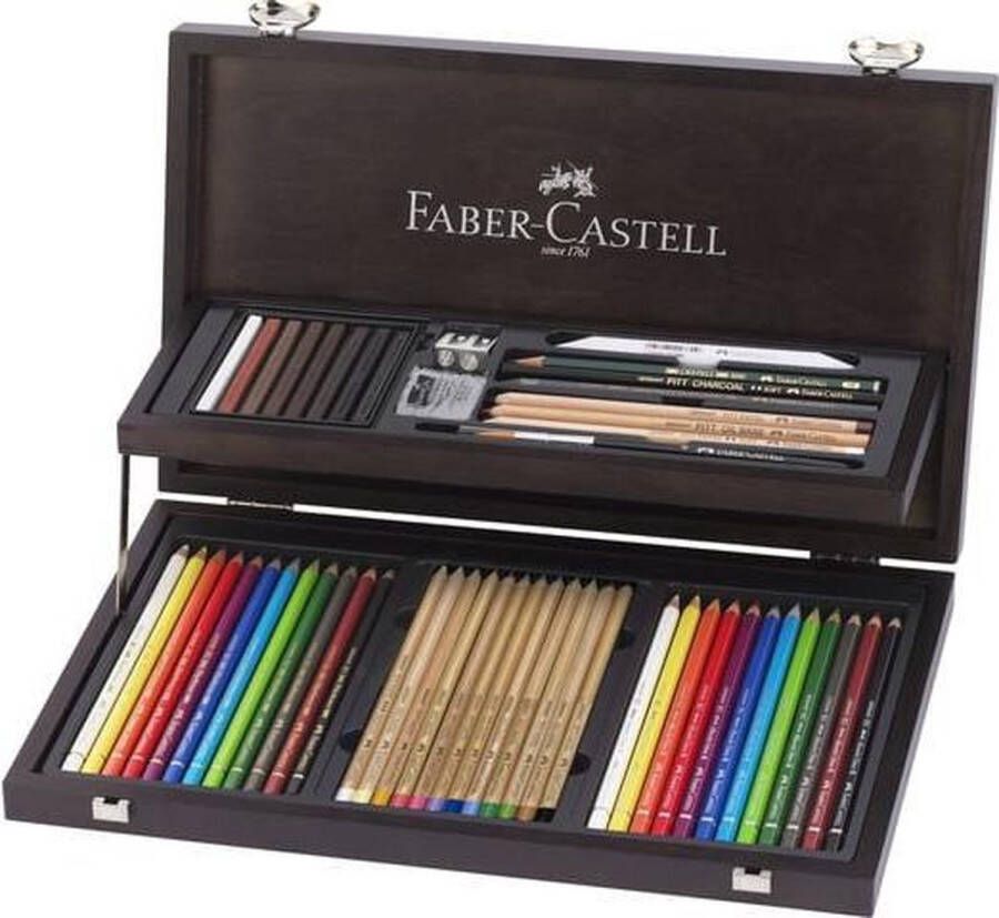 Faber-Castell Compendium kleurpotloden 54 st. kist mahonie FC-110084