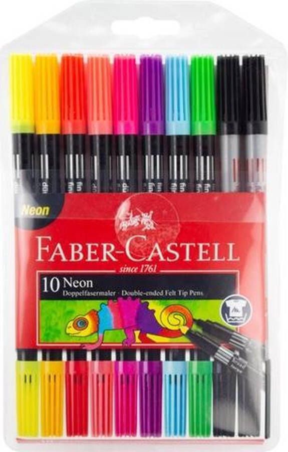 Faber-Castell viltstiften duo etui 10 stuks neon FC-151109