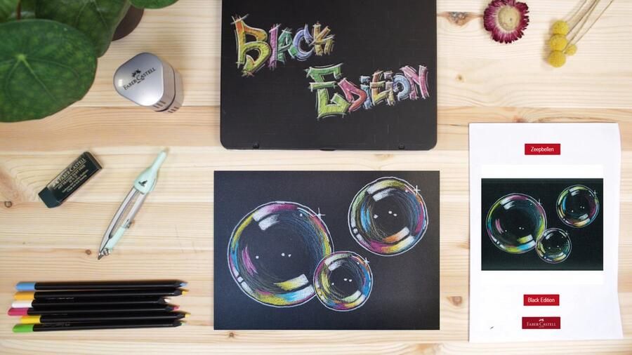Faber-Castell workshoppakket thema zeepbel Black Edition potloden inclusief toebehoren DOC-WS-PAK-SP2