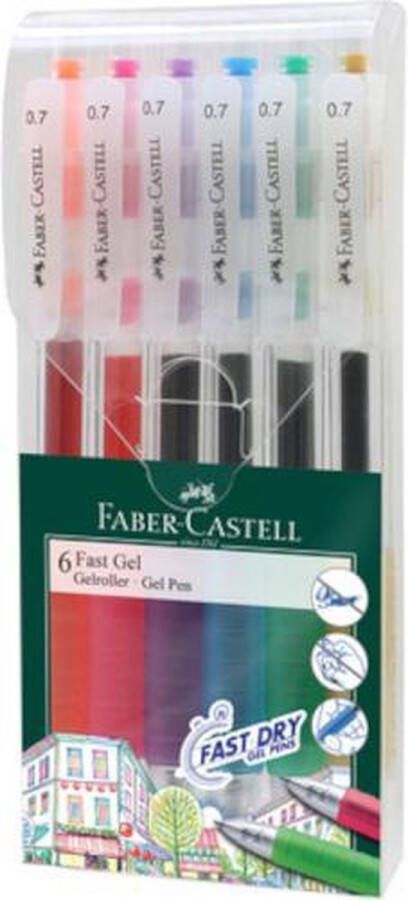 Faber-Castell gelpen Fast Gel 0.7 mm 6 stuks FC-640908