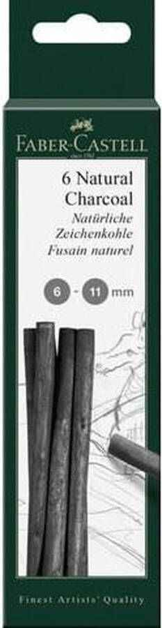 Faber-Castell houtskool Pitt Monochrome 6-11 mm 6 stuks FC-129398