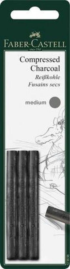 Faber-Castell houtskool Pitt Monochrome geperst medium 3 stuks blister FC-129999