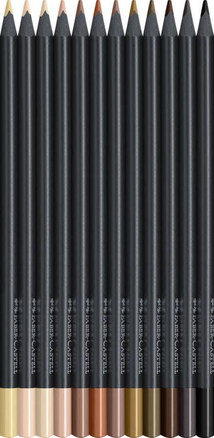 Faber-Castell kleurpotloden Black Edition 12 stuks huidskleurtinten FC-116414