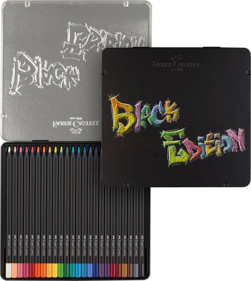 Faber-Castell kleurpotloden Black Edition 24 stuks in blik FC-116425