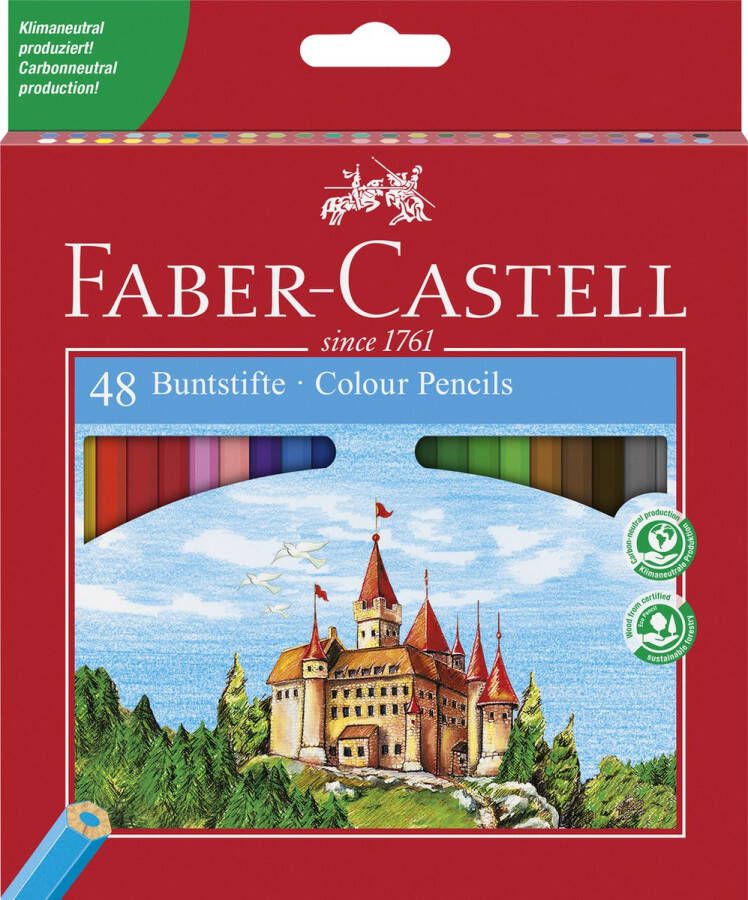 Faber Castell kleurpotlood Faber-Castell Castle zeskantig karton etui met 48 stuks