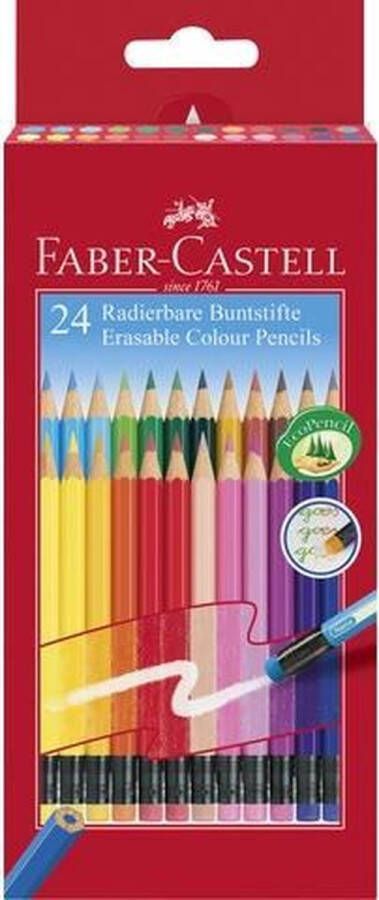 Faber-Castell kleurpotloden etui 24 stuks uitwisbaar met gum FC-116625