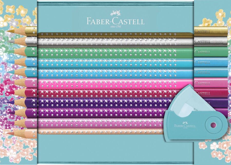 Faber-Castell kleurpotloden Sparkle 20 stuks mini puntenslijper in blik FC-201641