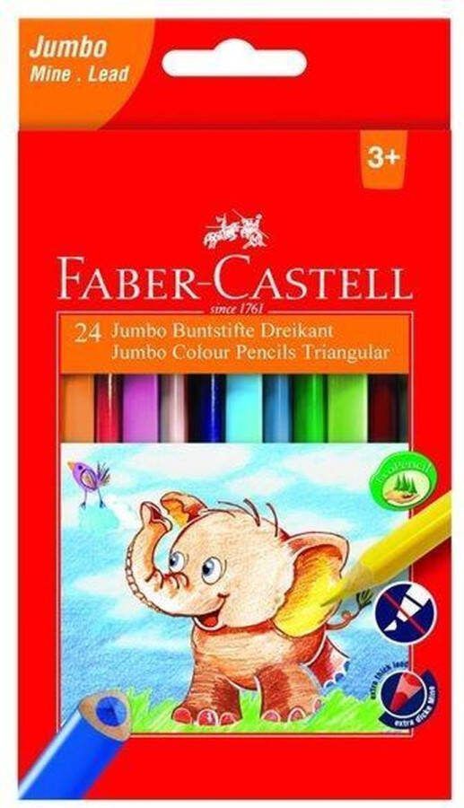Faber-Castell Jumbo Triangular colour pencils wallet of 24 (116524)
