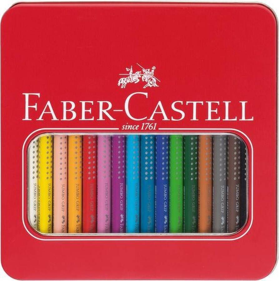 Faber Castell kleurpotlood Jumbo GRIP etui met 16 stuks assorti