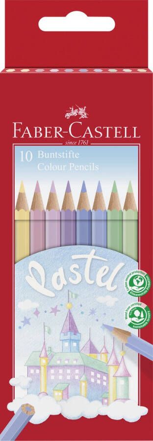 Faber-Castell kleurpotloden zeskantig 10 stuks pastel FC-111211