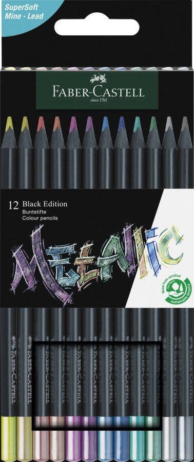 Faber-Castell kleurpotlood Black Edition 12 stuks Metallic in karton etui FC-116415