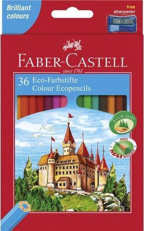 Faber Castell Kleurpotlood Faber-Castell Castle zeskantig karton etui met 36 stuks