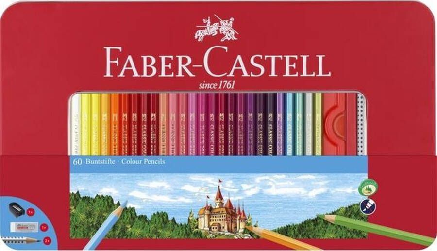 Faber-Castell kleurpotloden Castle blik 60 stuks met accessoires FC-115894