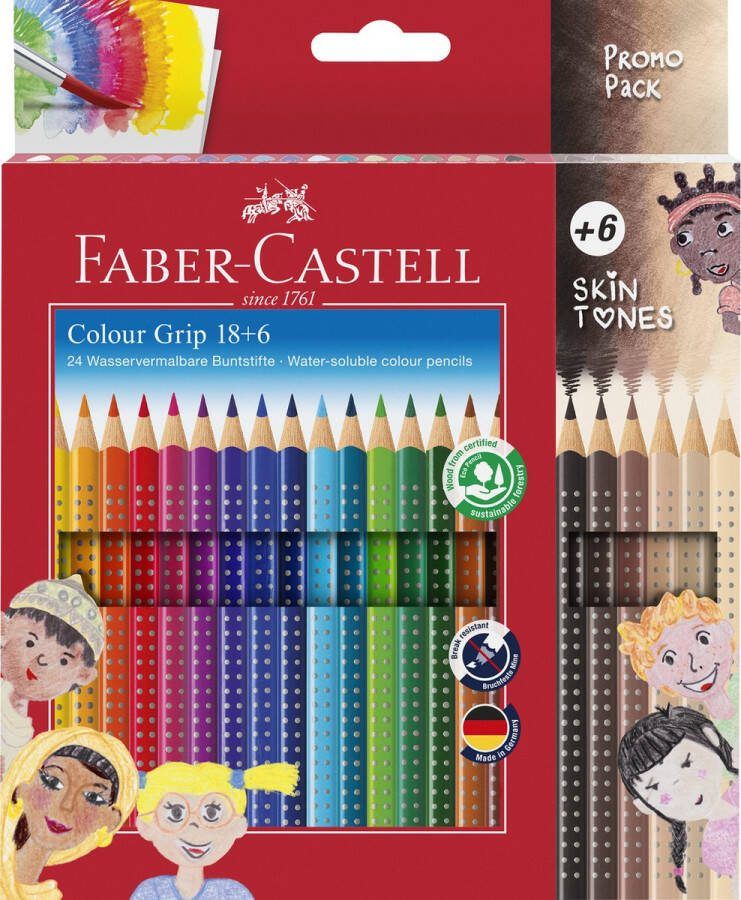 Faber-Castell kleurpotlood Grip 24 kleuren in karton etui FC-112819