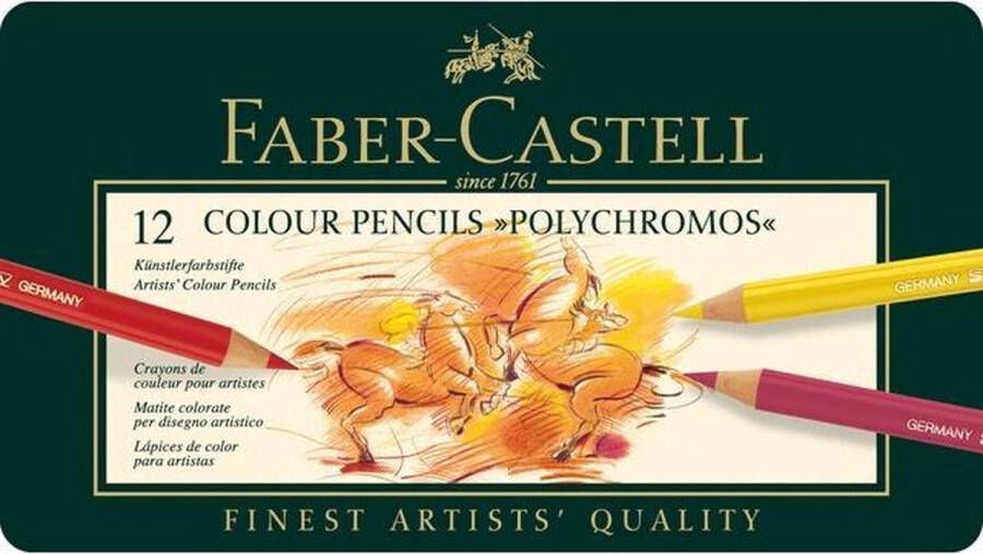 Faber-Castell Kleurpotlood Polychromos etui à 12 stuks doos met 3 stuks