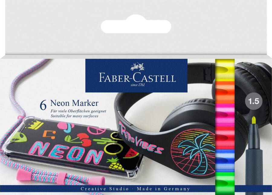 Faber-Castell markers etui 6 stuks neon decomarker FC-160806