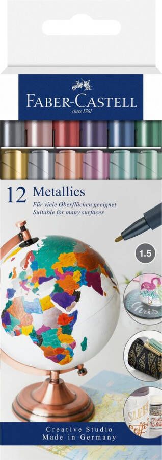 Faber-Castell metallic marker 12 stuks assorti kleuren FC-160713