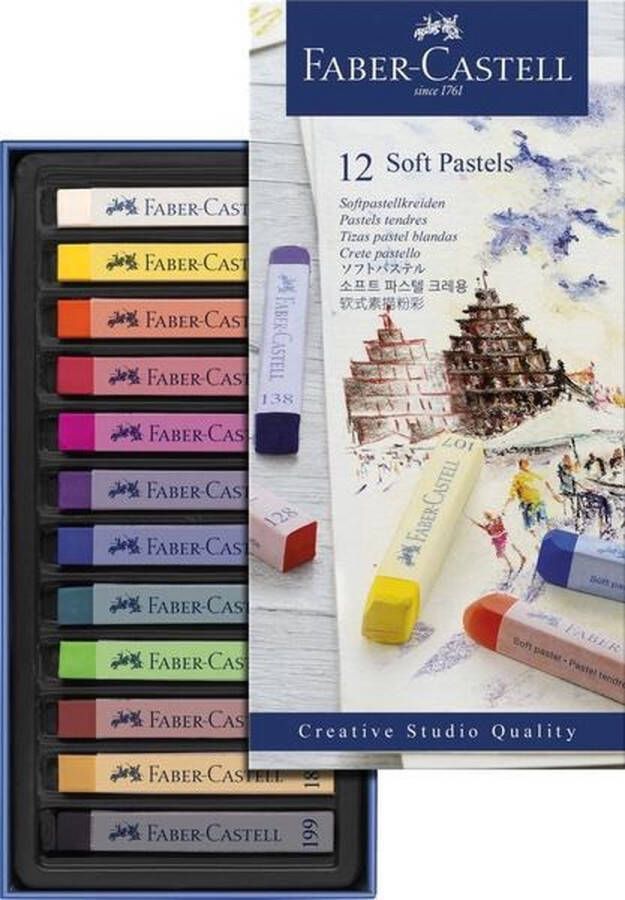 Faber-Castell pastelkrijt Creative Studio softpastel 12 stuks assorti kleuren FC-128312