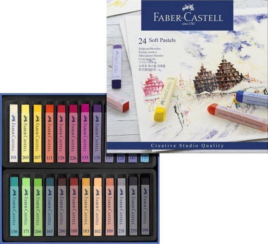 Faber-Castell pastelkrijt Creative Studio softpastel 24 stuks assorti kleuren FC-128324