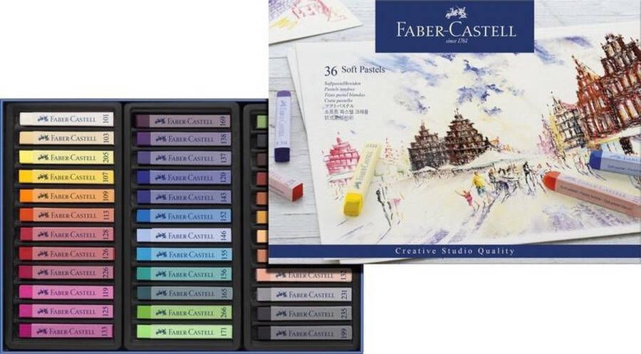 Faber-Castell pastelkrijt Creative Studio softpastel 36 stuks assorti kleuren FC-128336
