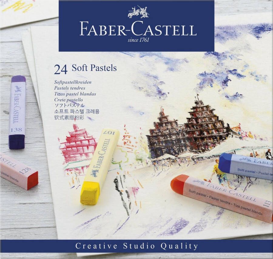 Faber-Castell pastelkrijt Creative Studio softpastel 24 stuks assorti kleuren FC-128324