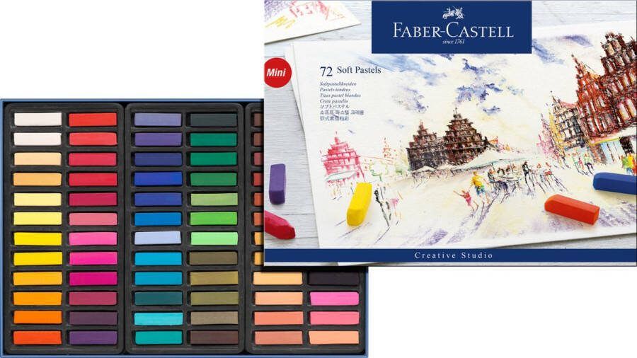 Faber-Castell pastelkrijt halve lengte etui 72 stuks FC-128272