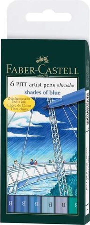 Faber-Castell Pitt Artist Brush Pen Shades of blue set 6 delig
